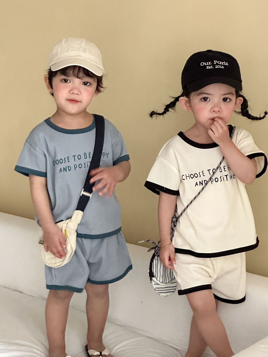 華夫格鬆餅 ᝰ 休閒套裝 ＊短袖上衣 + 短褲