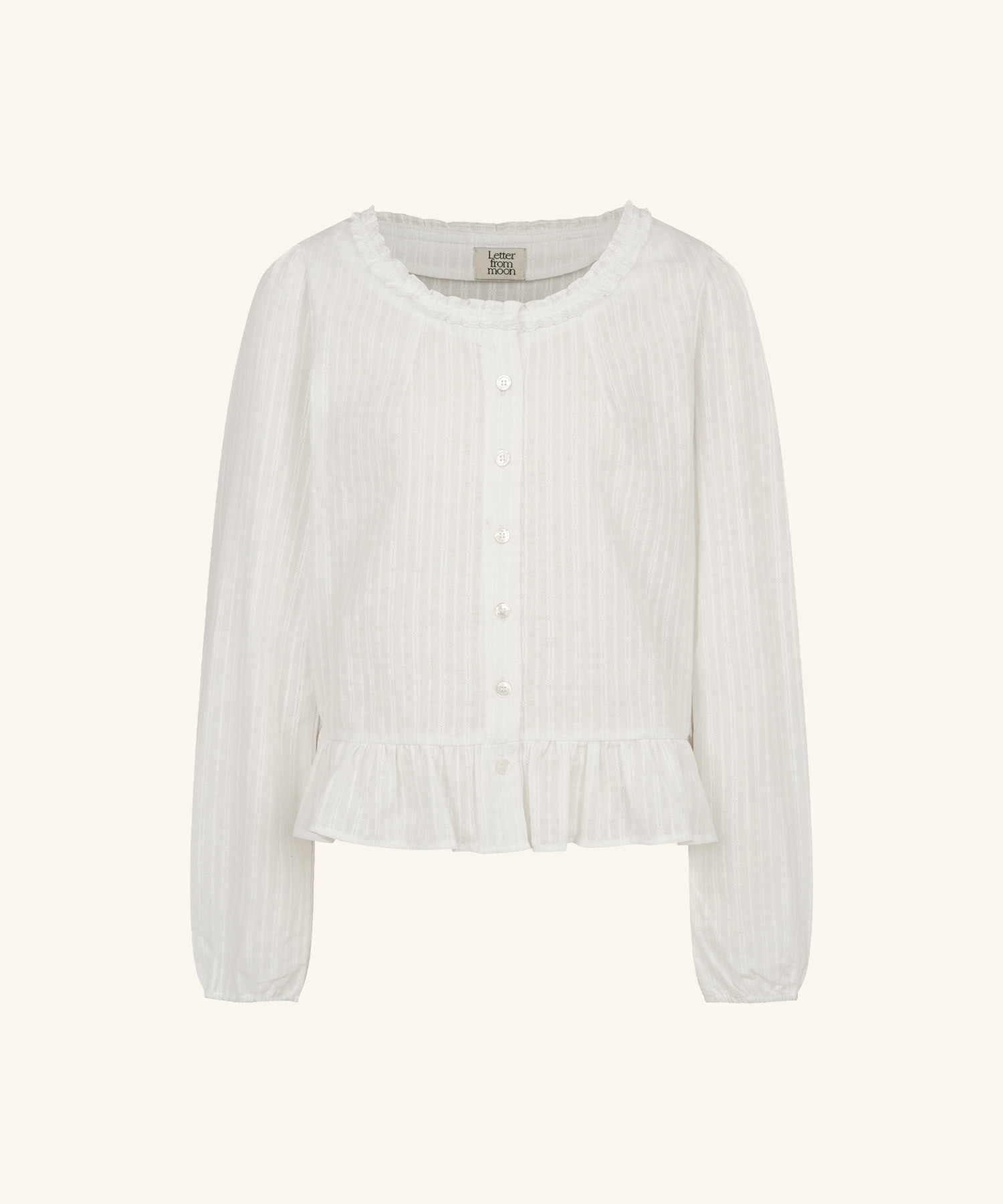 LETTER FROM MOON - Noteny Round-Neck Frill Blouse *2色*