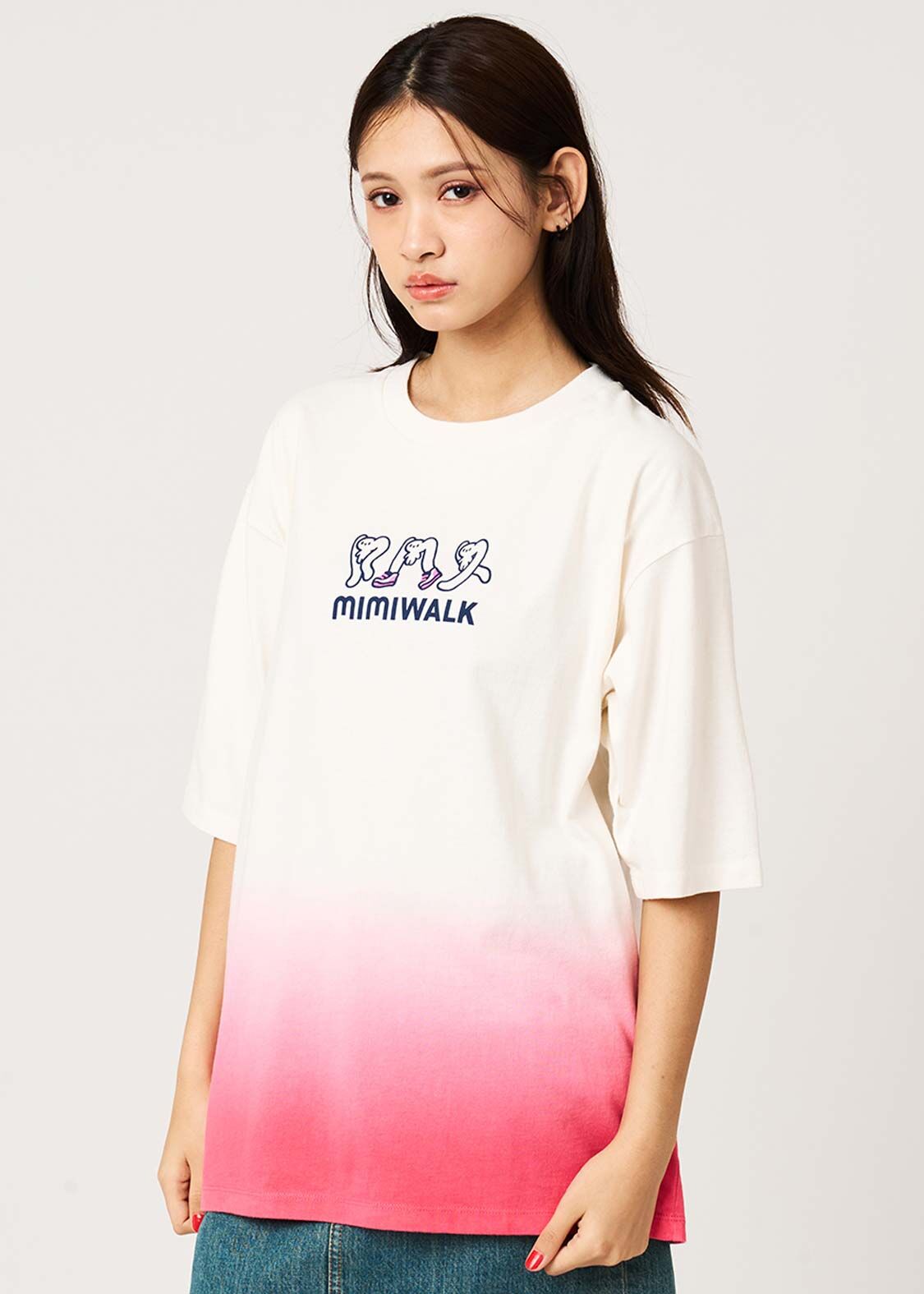日本預訂 graniph GH Big Mimi Walk | Gradient T-shirt