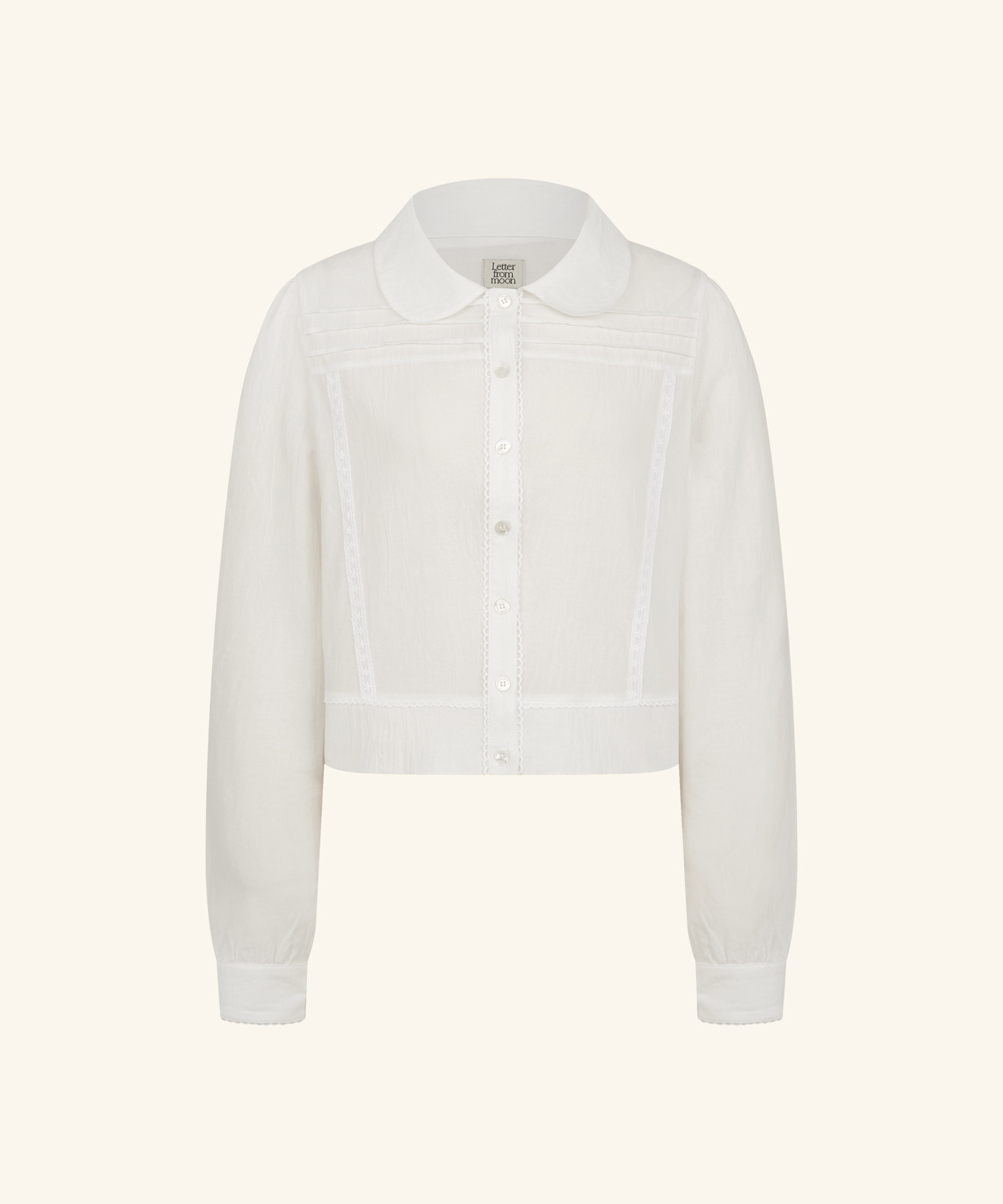 LETTER FROM MOON - Lace Pintuck Shirt Blouse *2色*