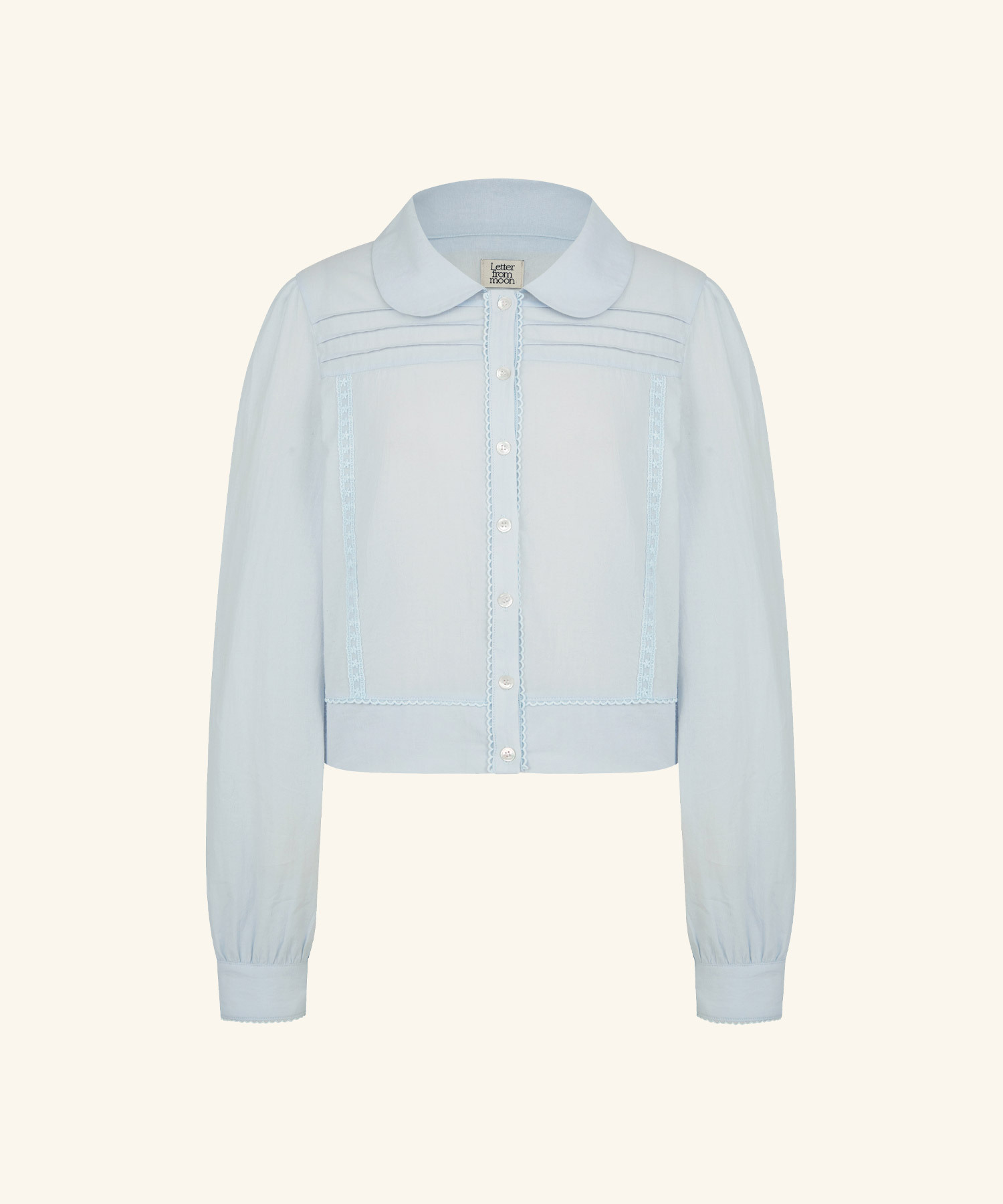 LETTER FROM MOON - Lace Pintuck Shirt Blouse *2色*