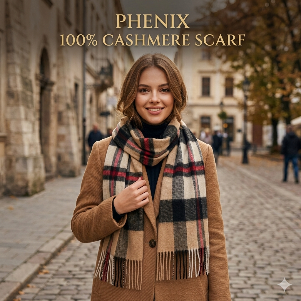 【現貨】BB013021 PHENIX 100% CASHMERE SCARF