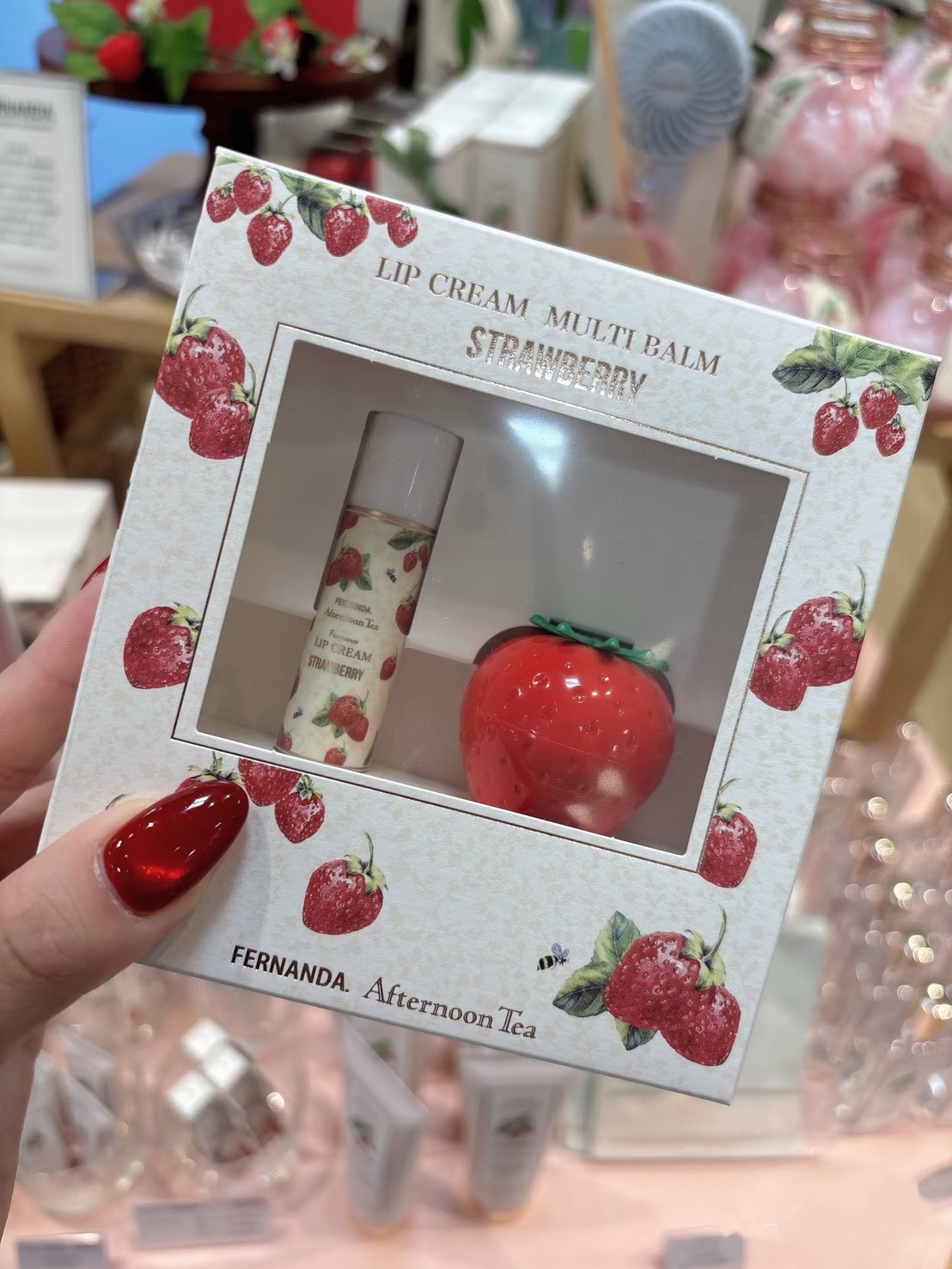 【預購】日本AfternoonTea  X 香氛品牌FERNANDA 草莓保養系列 潤唇膏+萬用膏