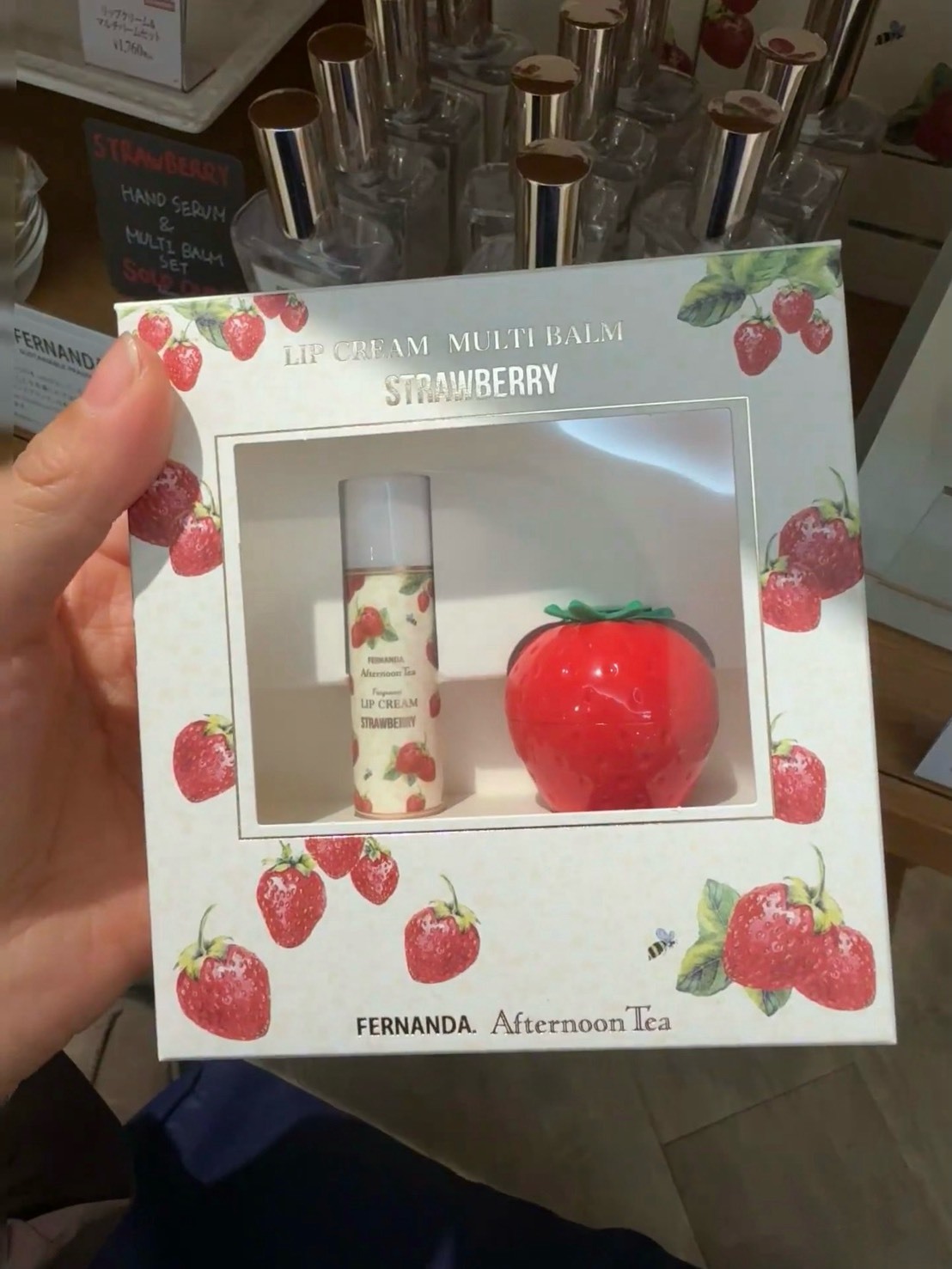 【預購】日本AfternoonTea  X 香氛品牌FERNANDA 草莓保養系列 潤唇膏+萬用膏