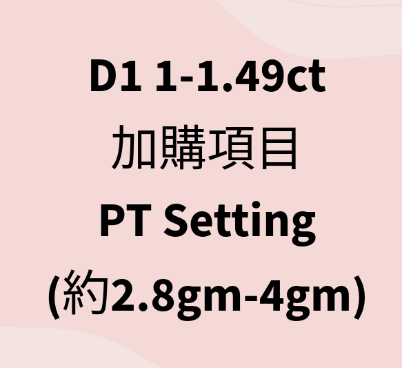 VX410 D1 1-1.49ct 加購項目 PT Setting (約2.8gm-4gm)