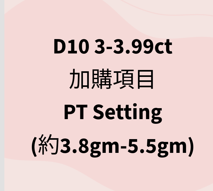 VX419 D10 3-3.99ct 加購項目 PT Setting (約3.8gm-5.5gm)