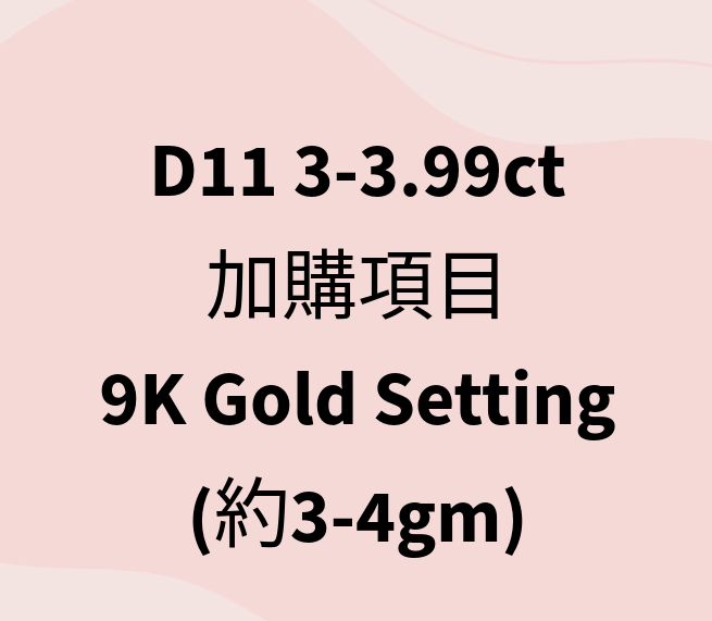 VX420 D11 3-3.99ct 加購項目 9K Gold Setting (約3-4gm)
