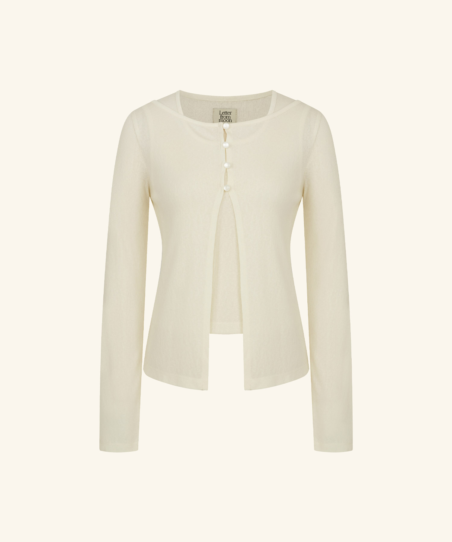 LETTER FROM MOON - Berin Boat-neck Layered Cardigan *2色*