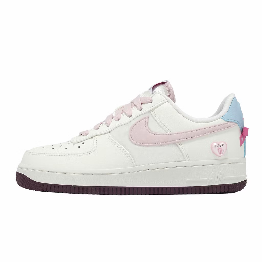 Nike W Air Force 1 07 女鞋 白粉紅 蝴蝶結 愛心 情人節 IQ4937-161