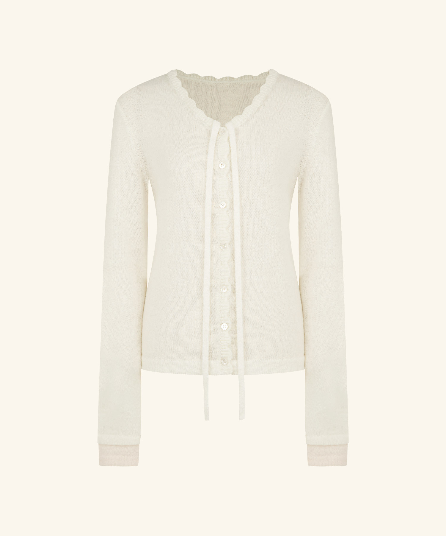 LETTER FROM MOON -  Haila Scallop Layered Cardigan *2色*