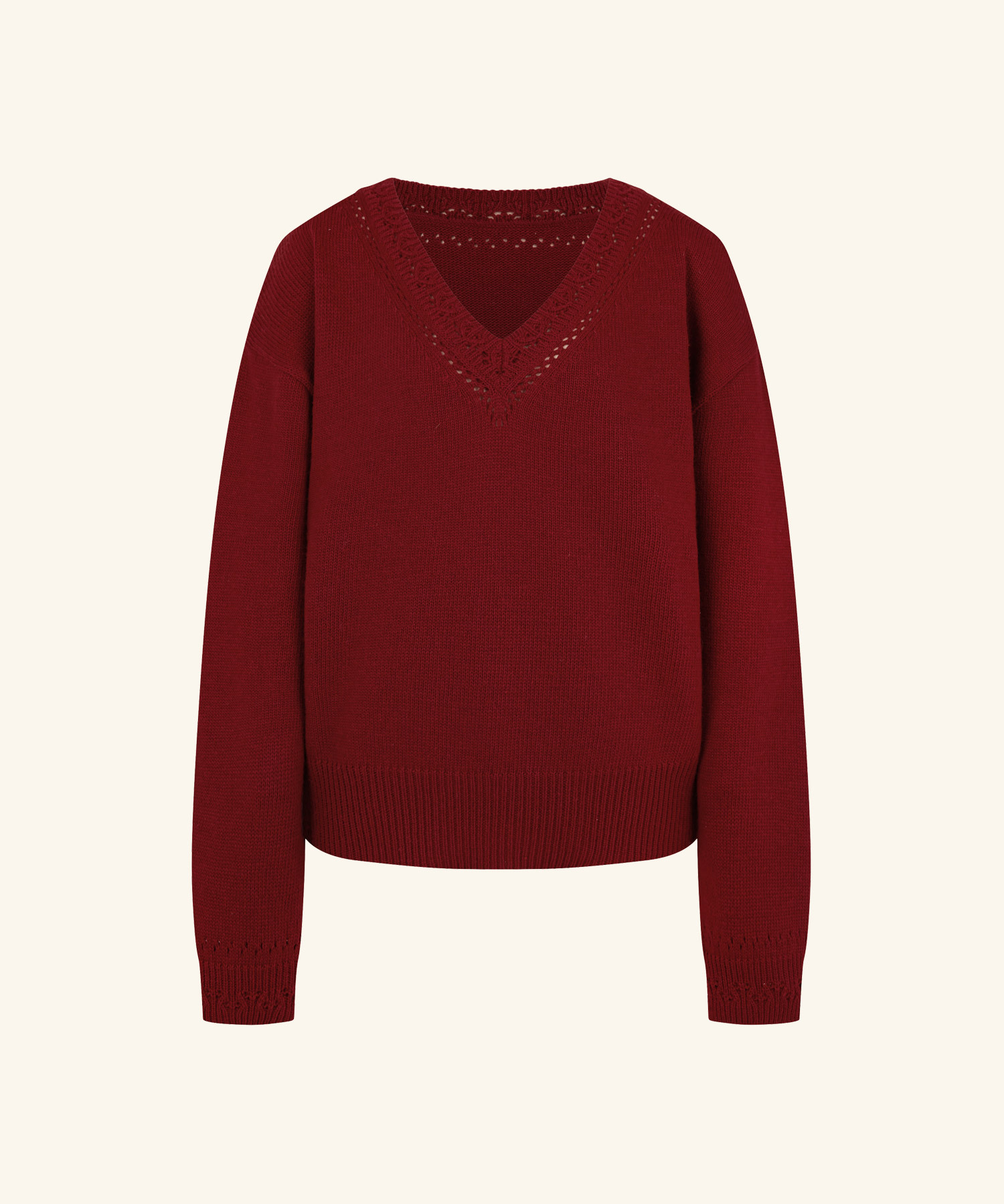 LETTER FROM MOON -  Punched V-Neck Cashmere Knit *2色*
