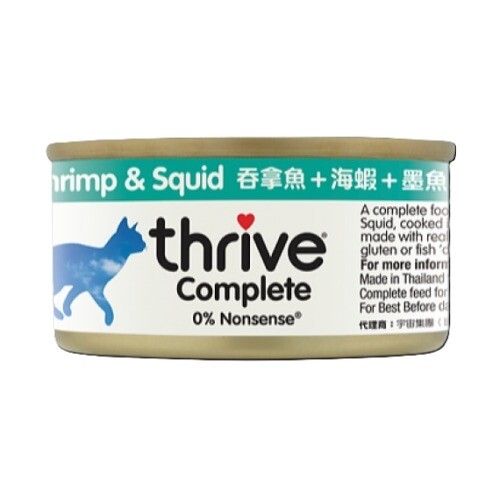 Thrive 脆樂芙 貓咪主食罐頭 吞拿魚+海蝦+墨魚  75G