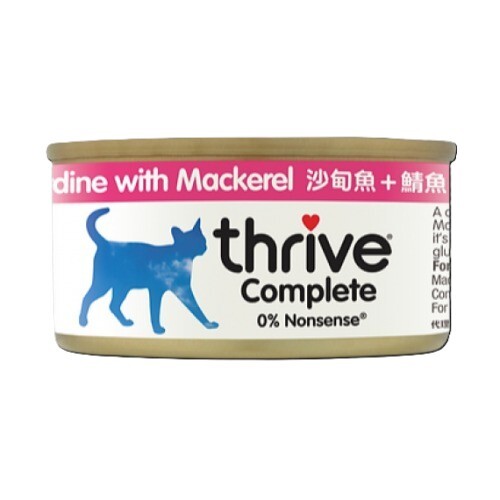 Thrive 脆樂芙 貓咪主食罐頭 沙甸魚+鯖魚  75G