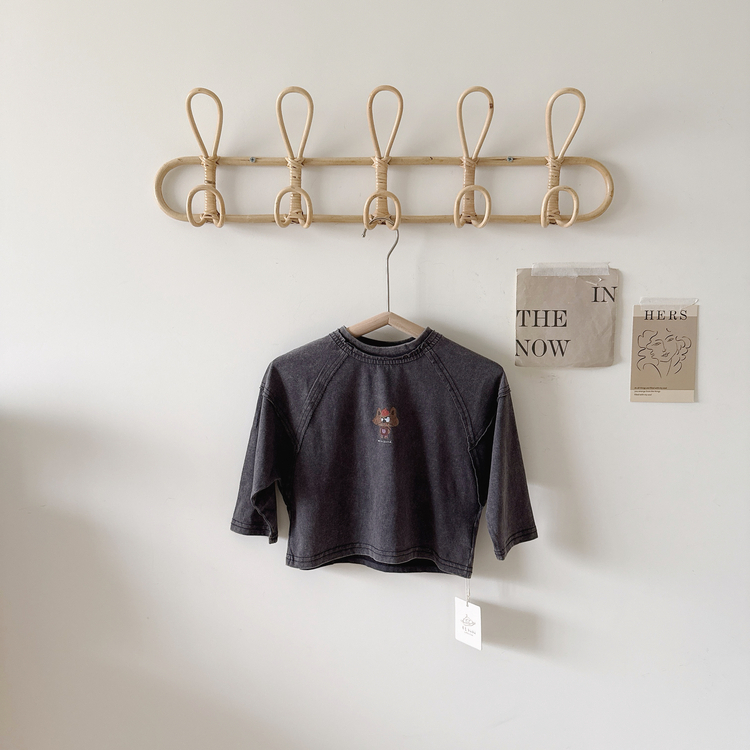 小動物水洗七分袖上衣