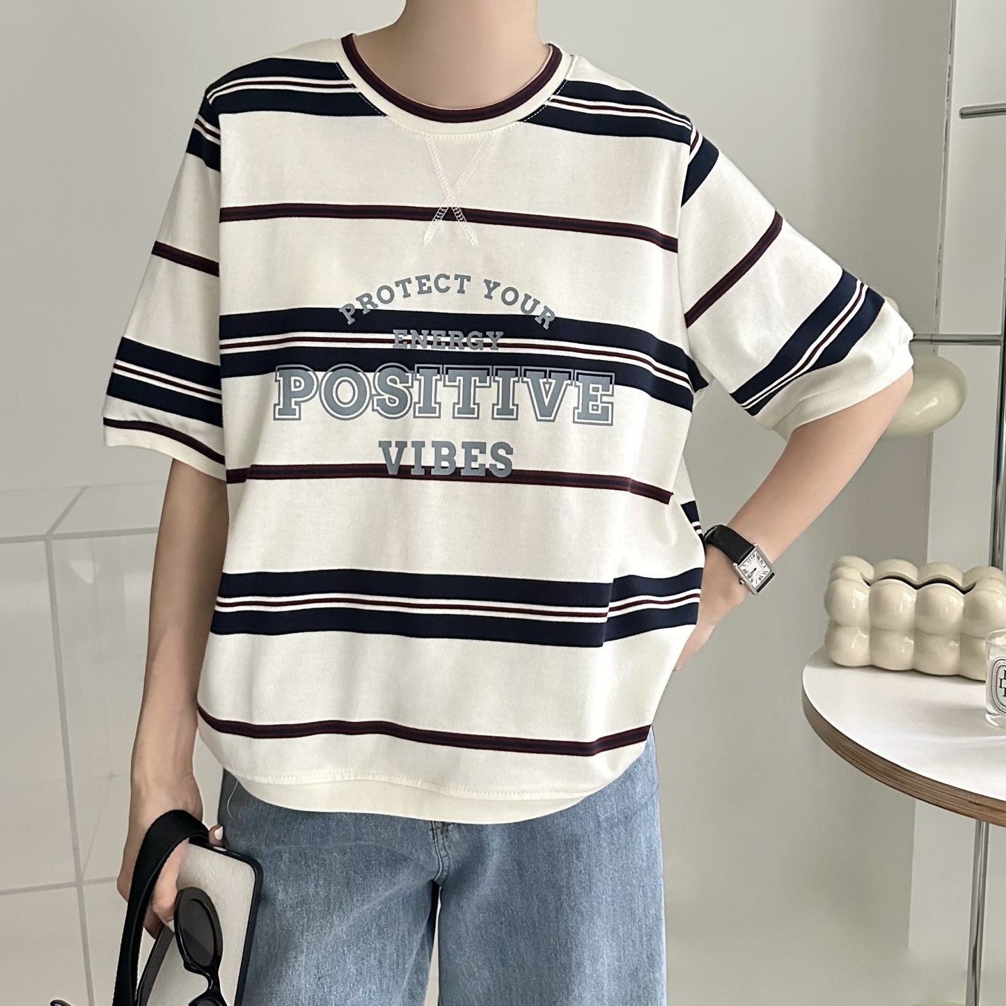 【BONNIE】橫間印字短袖TOP (R27-R28)