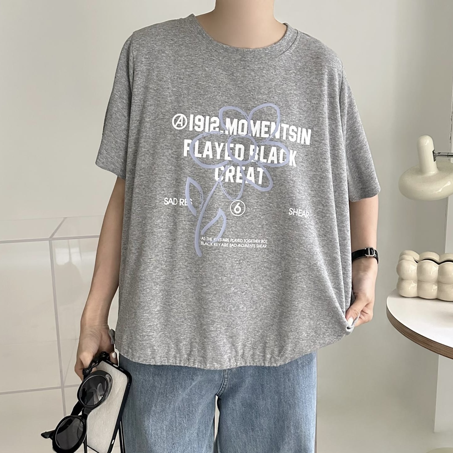 【BONNIE】腳索繩花花印字TOP (R31-R33)