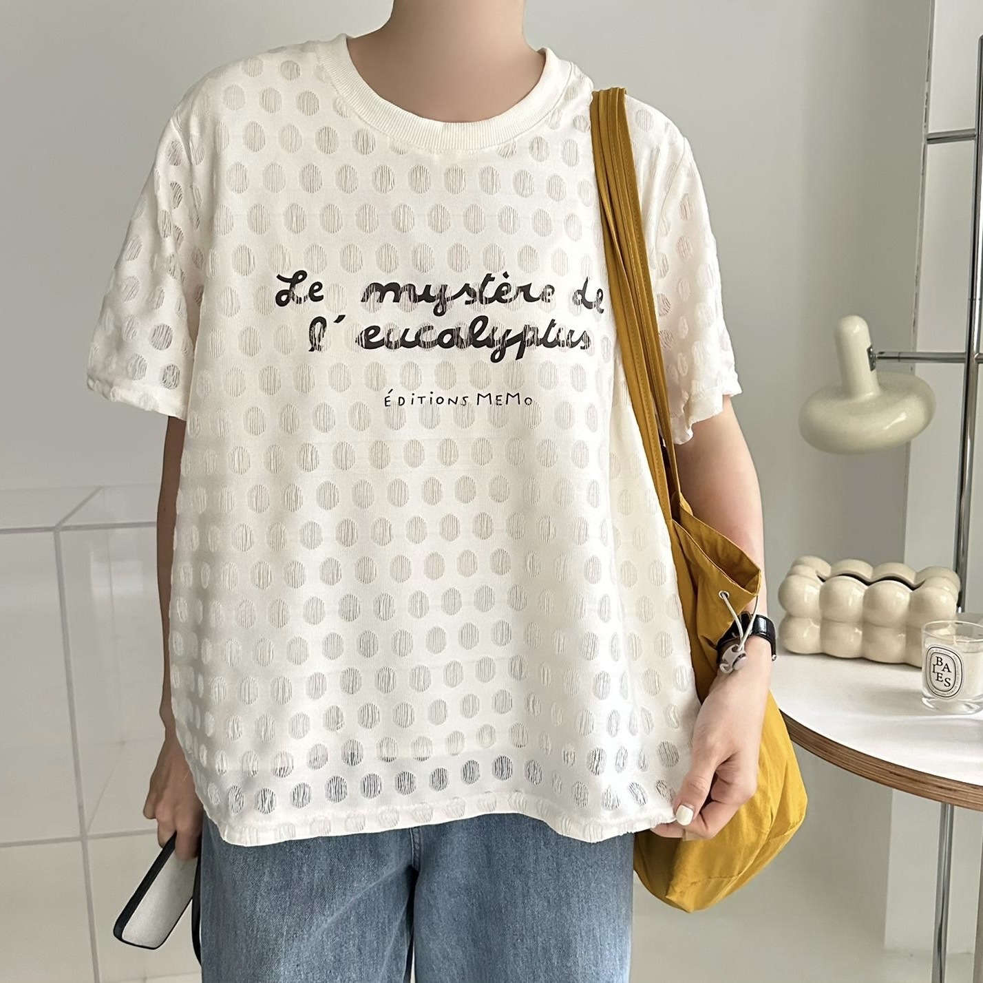 【BONNIE】點點英文字短袖TOP (R25-R26)