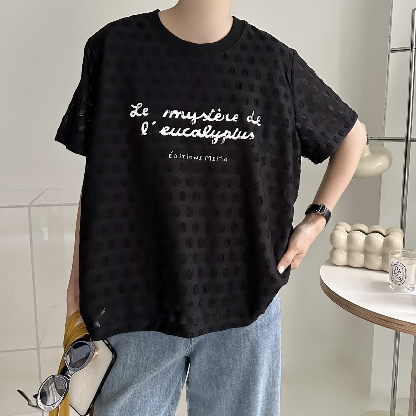 【BONNIE】點點英文字短袖TOP (R25-R26)