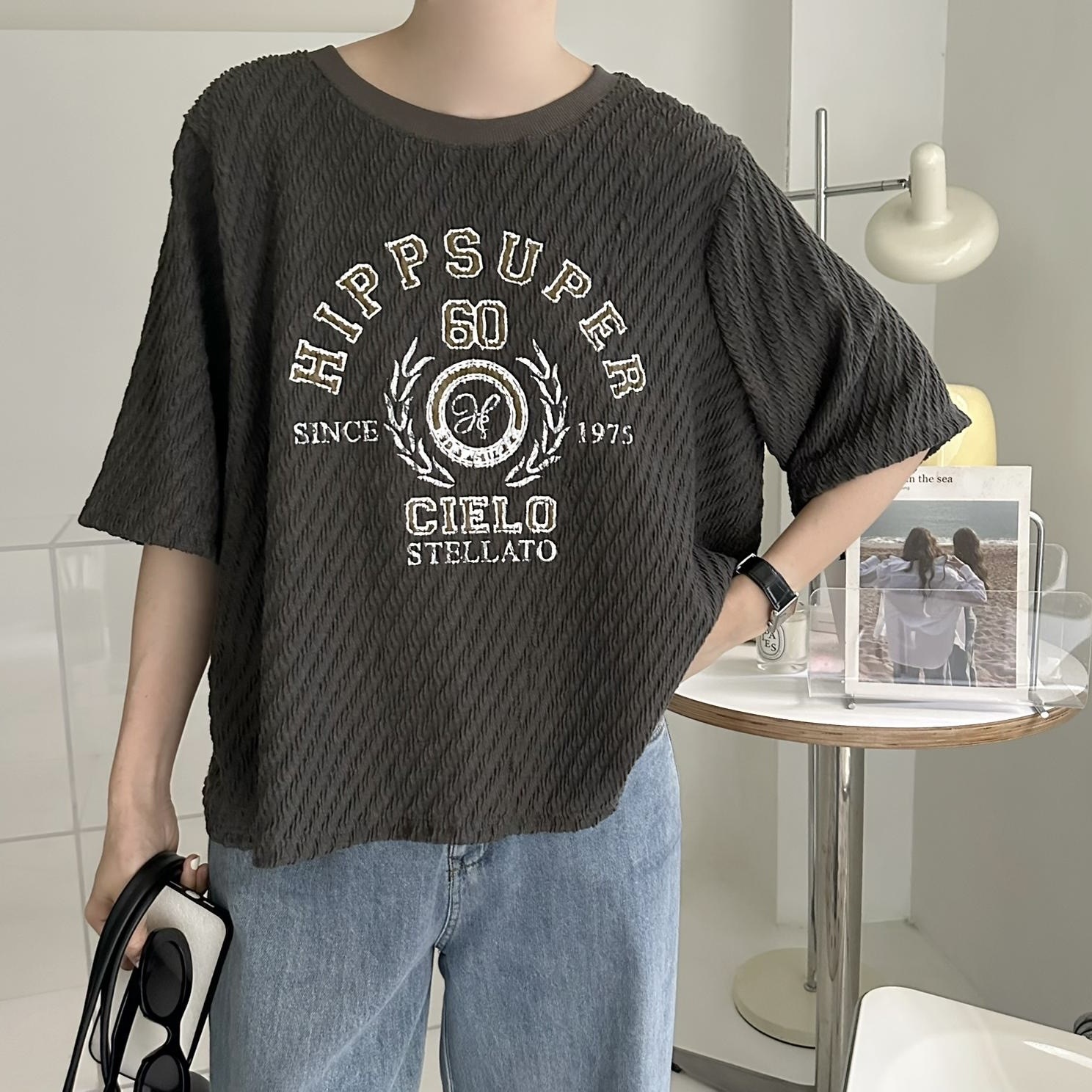 【BONNIE】壓紋印字短袖TOP (R11-R13)