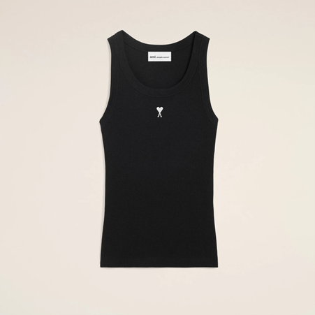 1FF0101-416 [AMI PARIS] Cotton Ami De Coeur Tanktop Black (SS26) #FTP811.JE0117.045 (C-EU-E)