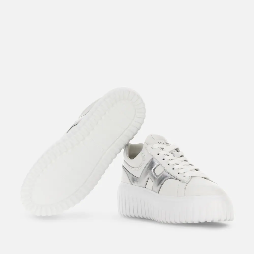 1LN0308-008 [HOGAN] Sneakers Hogan H-Stripes White Silver (SS26) #HXW6450FE91-NCS-0351 (S-BR-E)