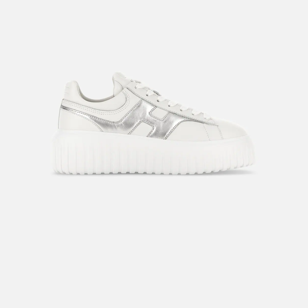 1LN0308-008 [HOGAN] Sneakers Hogan H-Stripes White Silver (SS26) #HXW6450FE91-NCS-0351 (S-BR-E)
