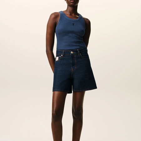 1FF0101-417 [AMI PARIS] Cotton Ami De Coeur Tanktop Blue (SS26) #FTP811.JE0117.A021 (C-EU-E)