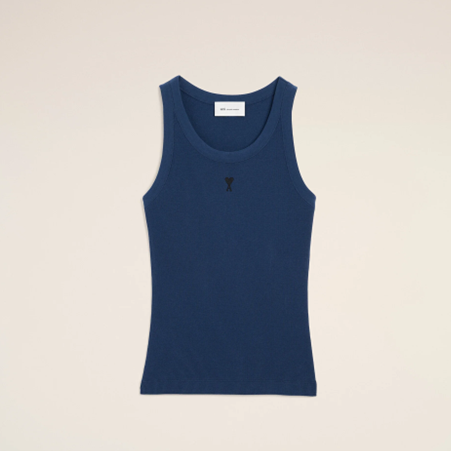 1FF0101-417 [AMI PARIS] Cotton Ami De Coeur Tanktop Blue (SS26) #FTP811.JE0117.A021 (C-EU-E)