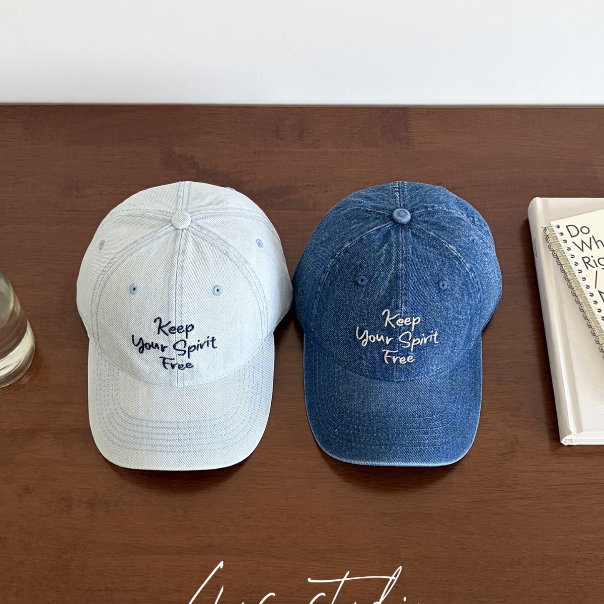 Korean Style Denim Letter Embroidered Baseball Cap
