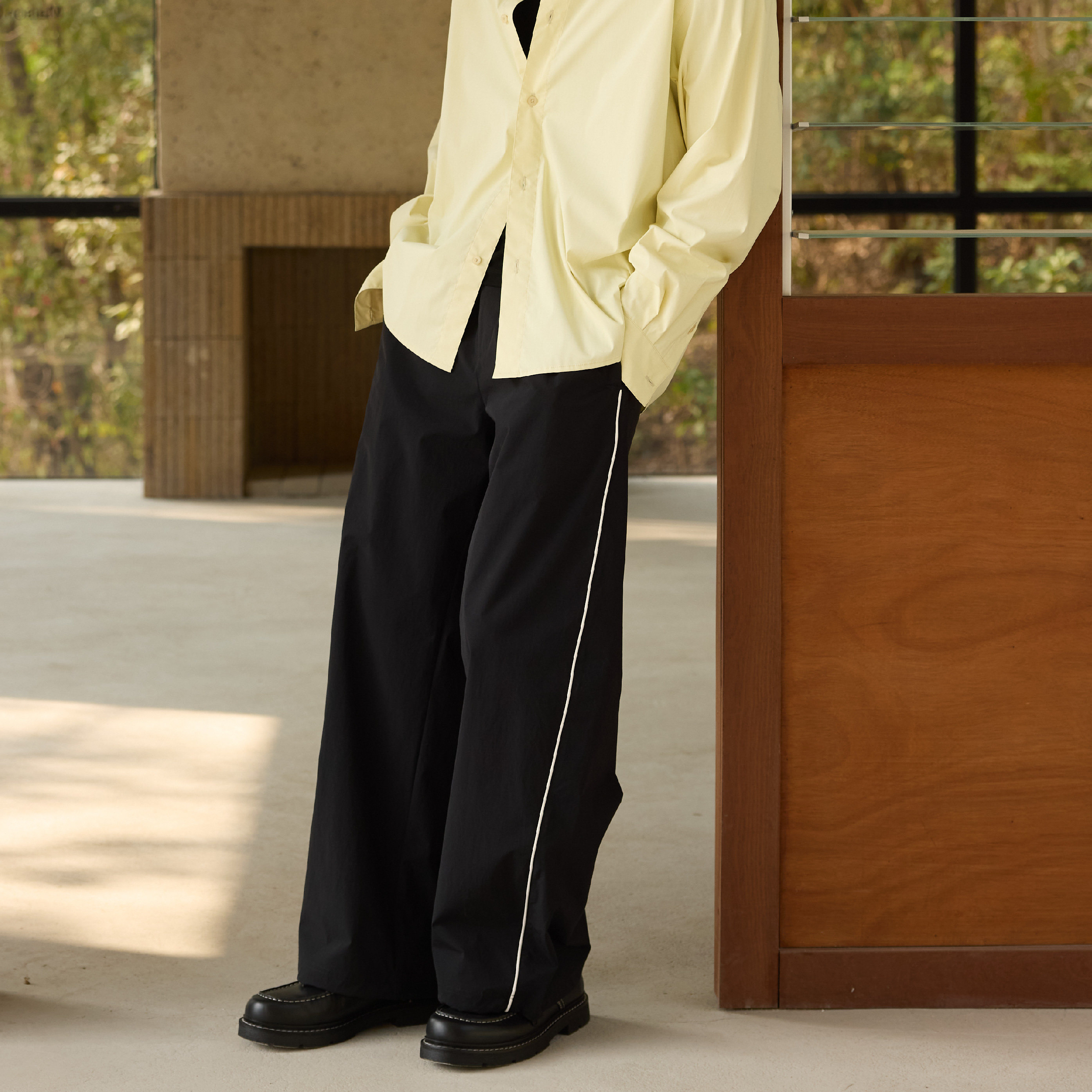 BOHRHOO Contrast Stitch Nylon Pants 撞色明線 機能長褲 [BH1116]