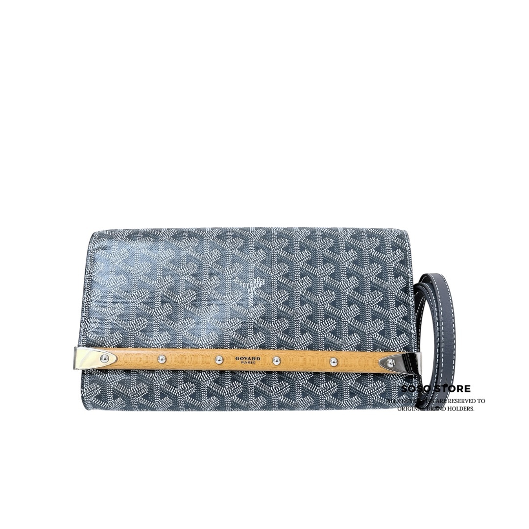 Goyard Monte-Carlo Bois Clutch - Grey / Shw