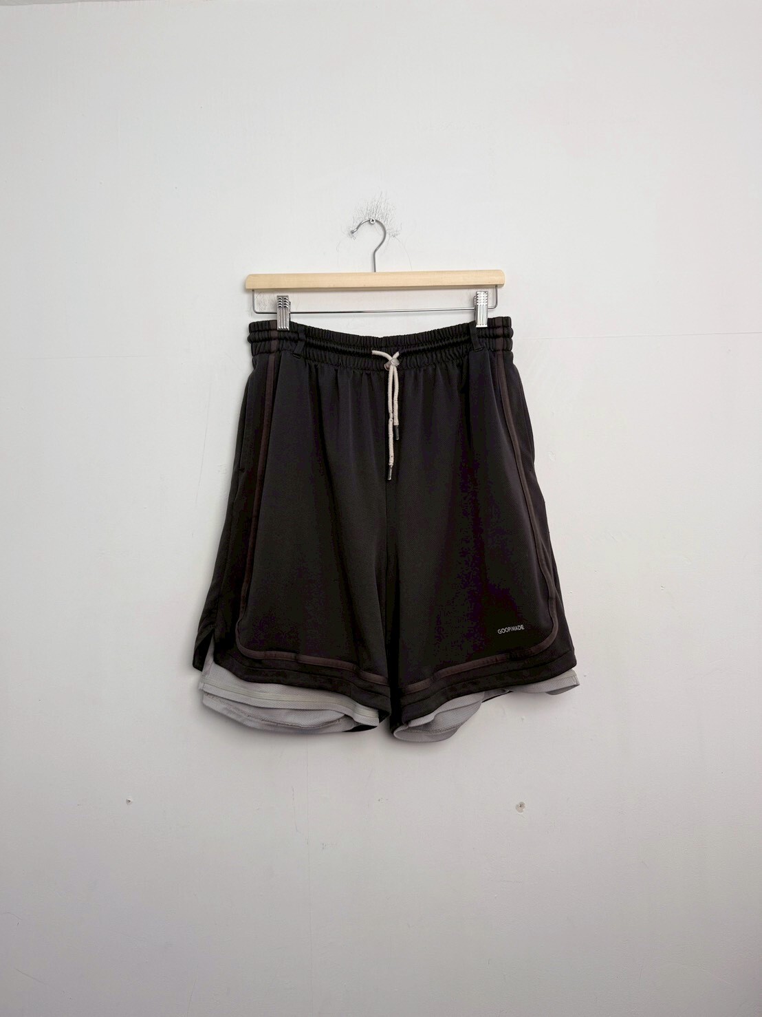 GOOPI “Rve-S3” Riverside Track Shorts IRON SIZE 3