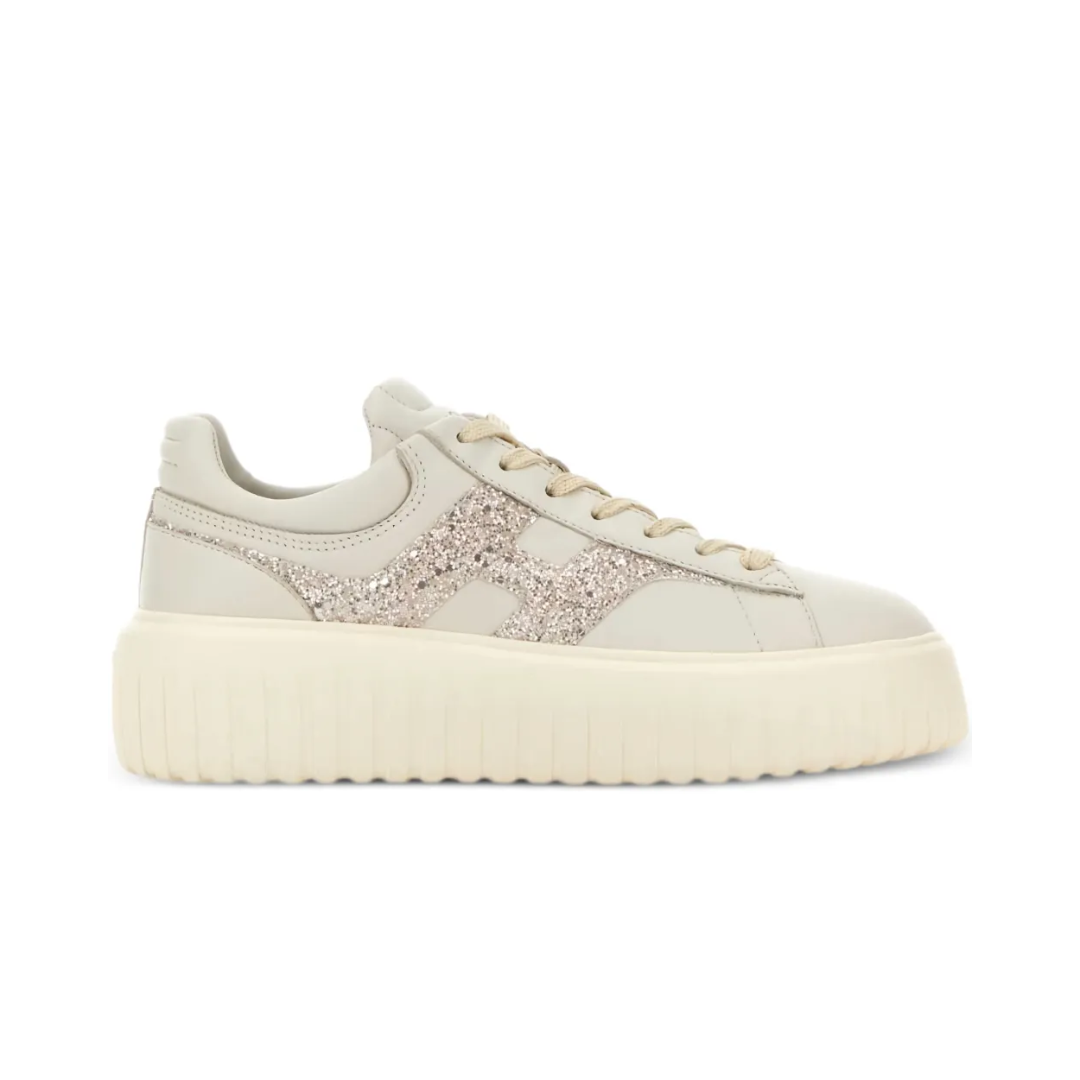 1LN0308-010 [HOGAN] Logo-Detail Platform Sneakers Beige (SS26) #HXW6450FE91-UXM-0CAS (S-BR-E)