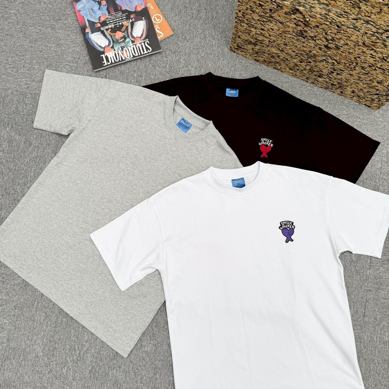 愛心人走路刺繡短T 81143