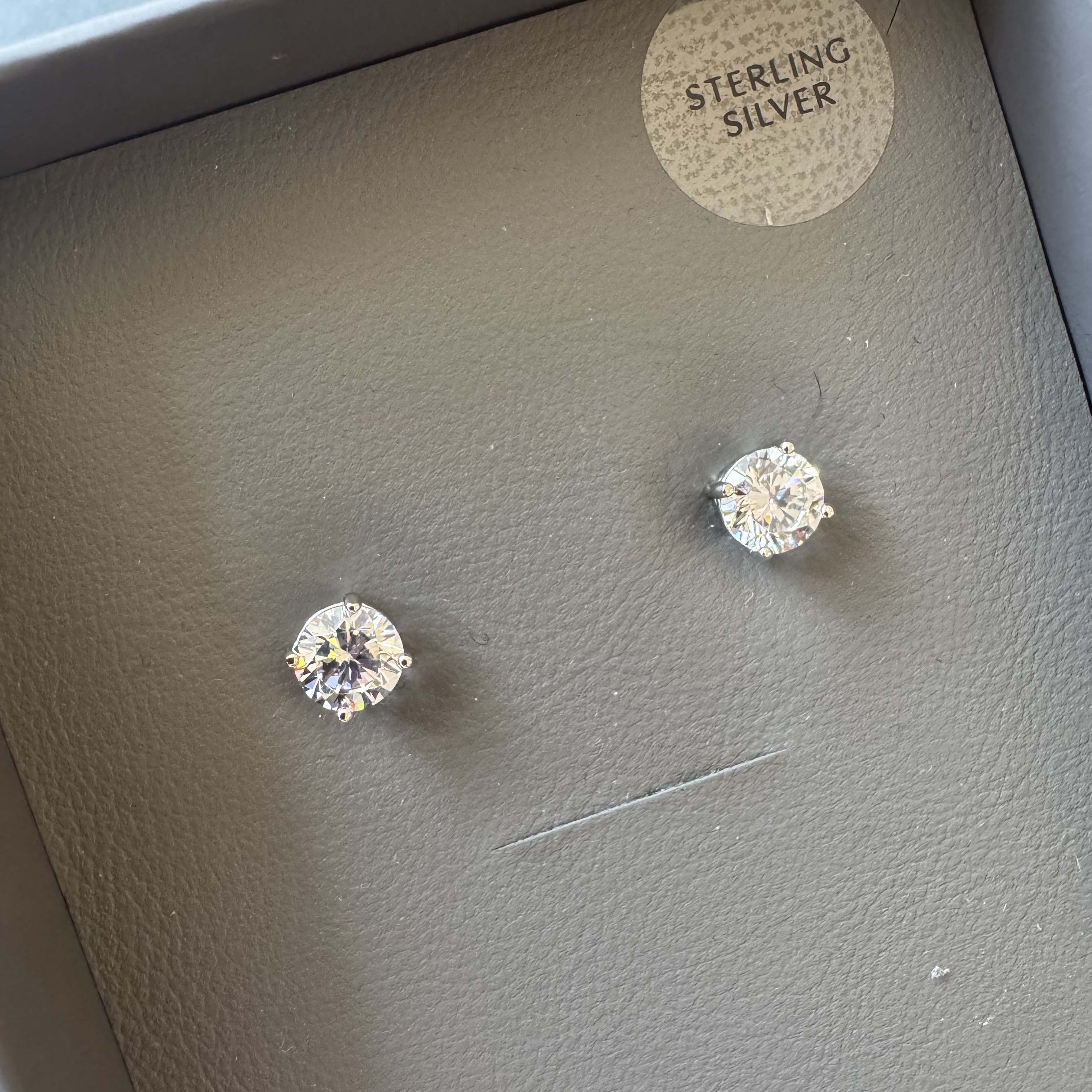 UK-JJG0303-198 ROUND STUD EARRINGS-925 STERLING SILVER (A18)