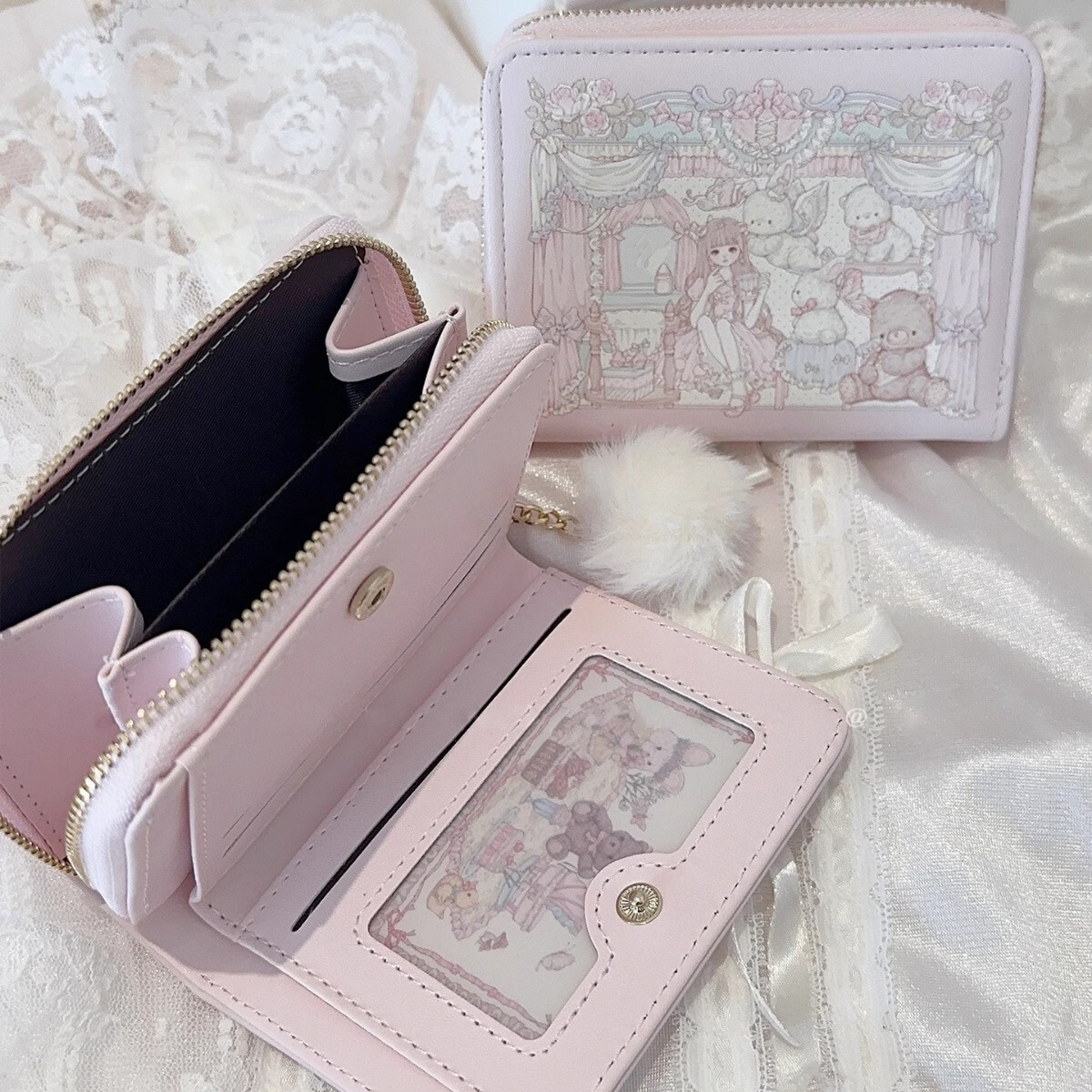 Pink Cute Girly Tri-Fold Wallet