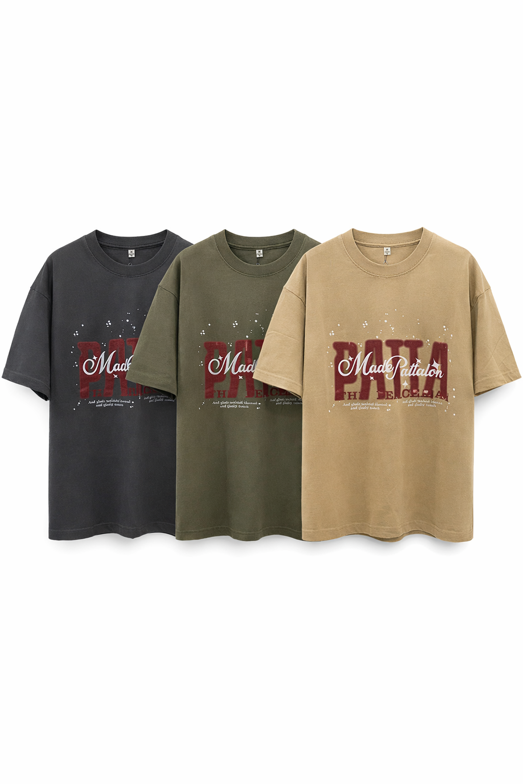 NEW噴漆感星星英文大T