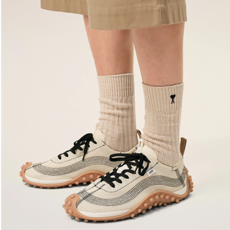 1FF0101-434 [AMI PARIS] Cotton Ami De Coeur Socks Beige (SS26) #USC615.AK0007.A036 (C-EU-E)