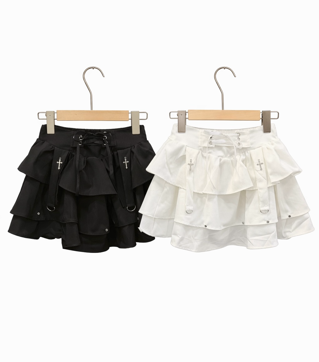 NEW雪紡綁帶蛋糕裙