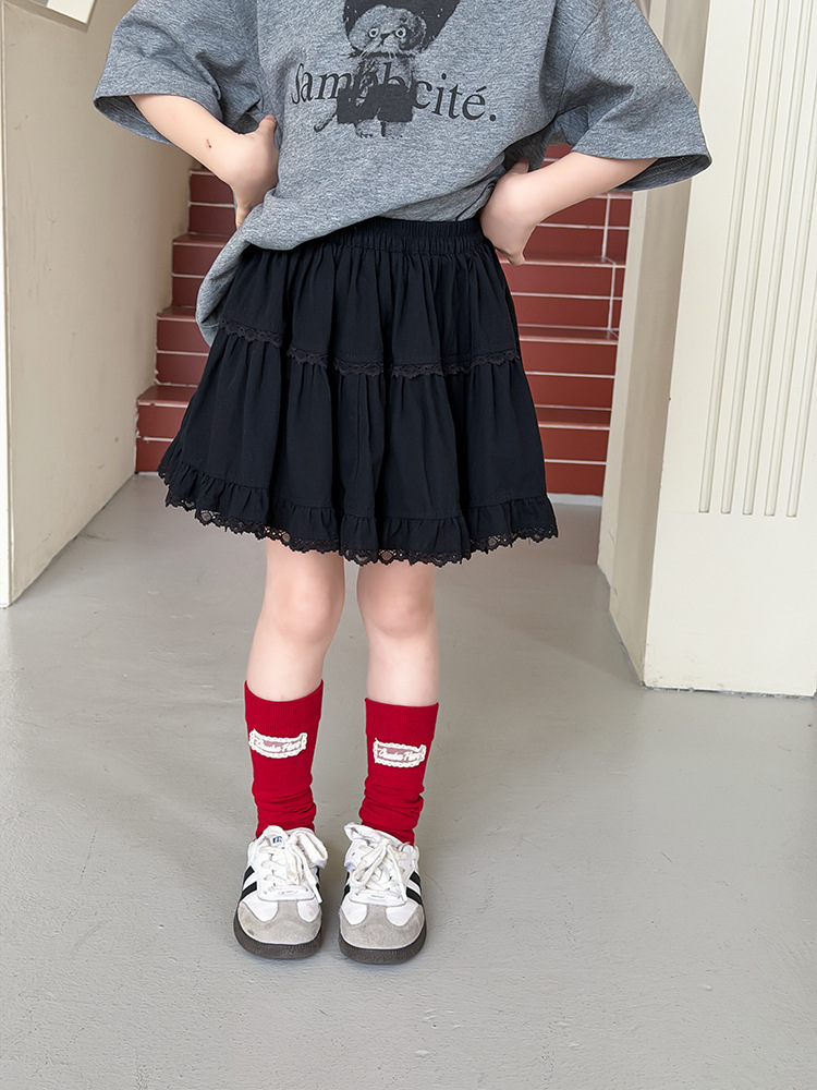 【H0444】仙氣飄飄甜美蕾絲花邊褲裙 (100-170)