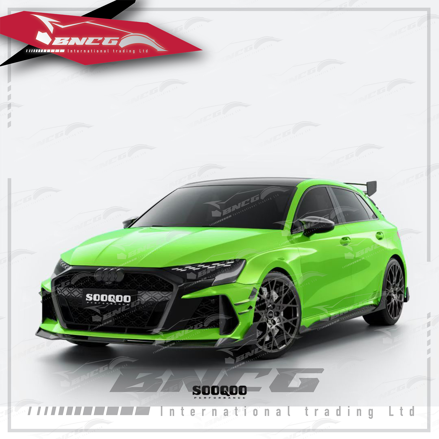 奧迪 Audi RS3 改裝 SQ款 乾碳纖維 外觀件 前下巴 側裙 後下巴 頂翼 中翼 鏡殼 風口飾件