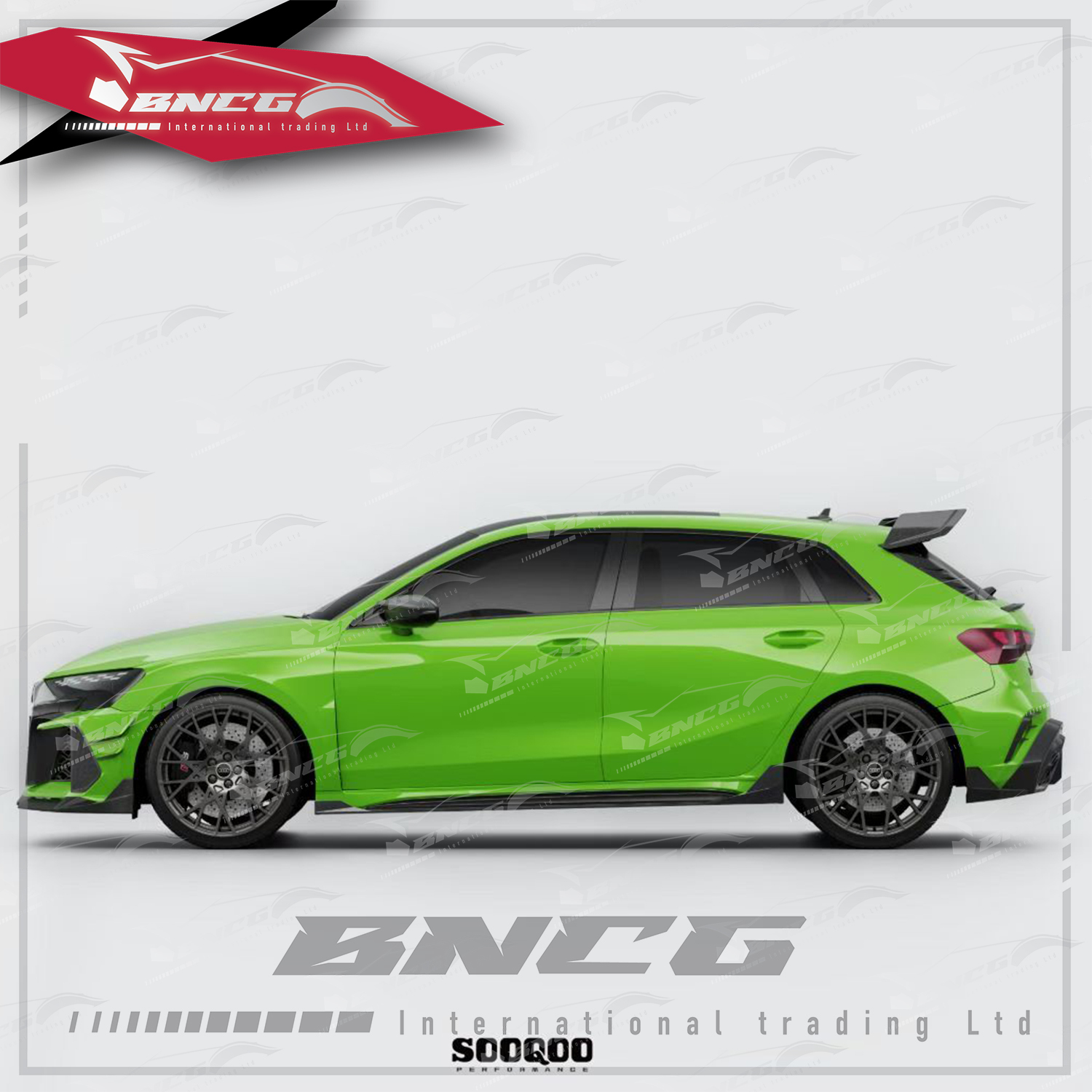 奧迪 Audi RS3 改裝 SQ款 乾碳纖維 外觀件 前下巴 側裙 後下巴 頂翼 中翼 鏡殼 風口飾件