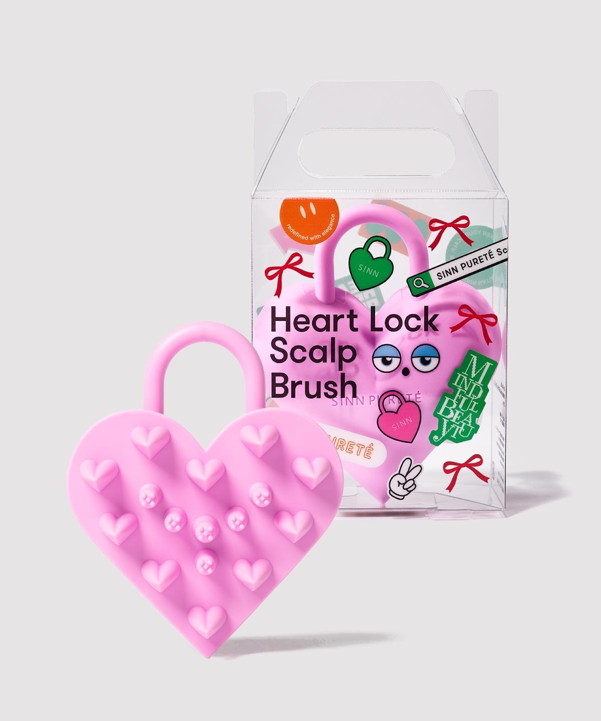SINN PURETE 愛心鎖頭皮按摩刷｜香檳粉