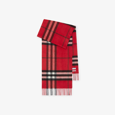 1FF0101-443 [BURBERRY] Checkered Cashmere Scarf Postal Red (SS26) #81126401 (F-EU-E)