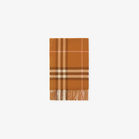 1FF0101-444 [BURBERRY] Checkered Cashmere Scarf Pumpkin Color (SS26) #81126441 (F-EU-E)