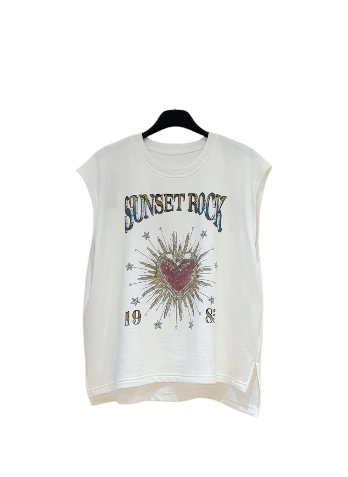 A3 #23517 太陽心心綿料TOP - 白色