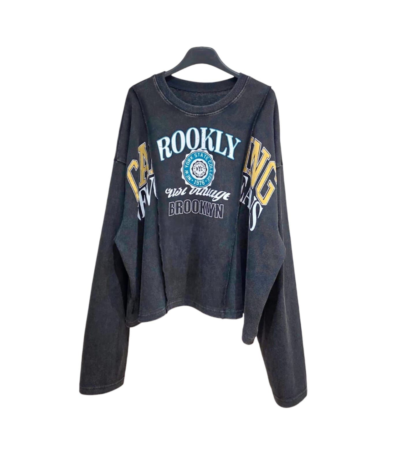 A12 #23757 洗水車骨印字Top - 黑色