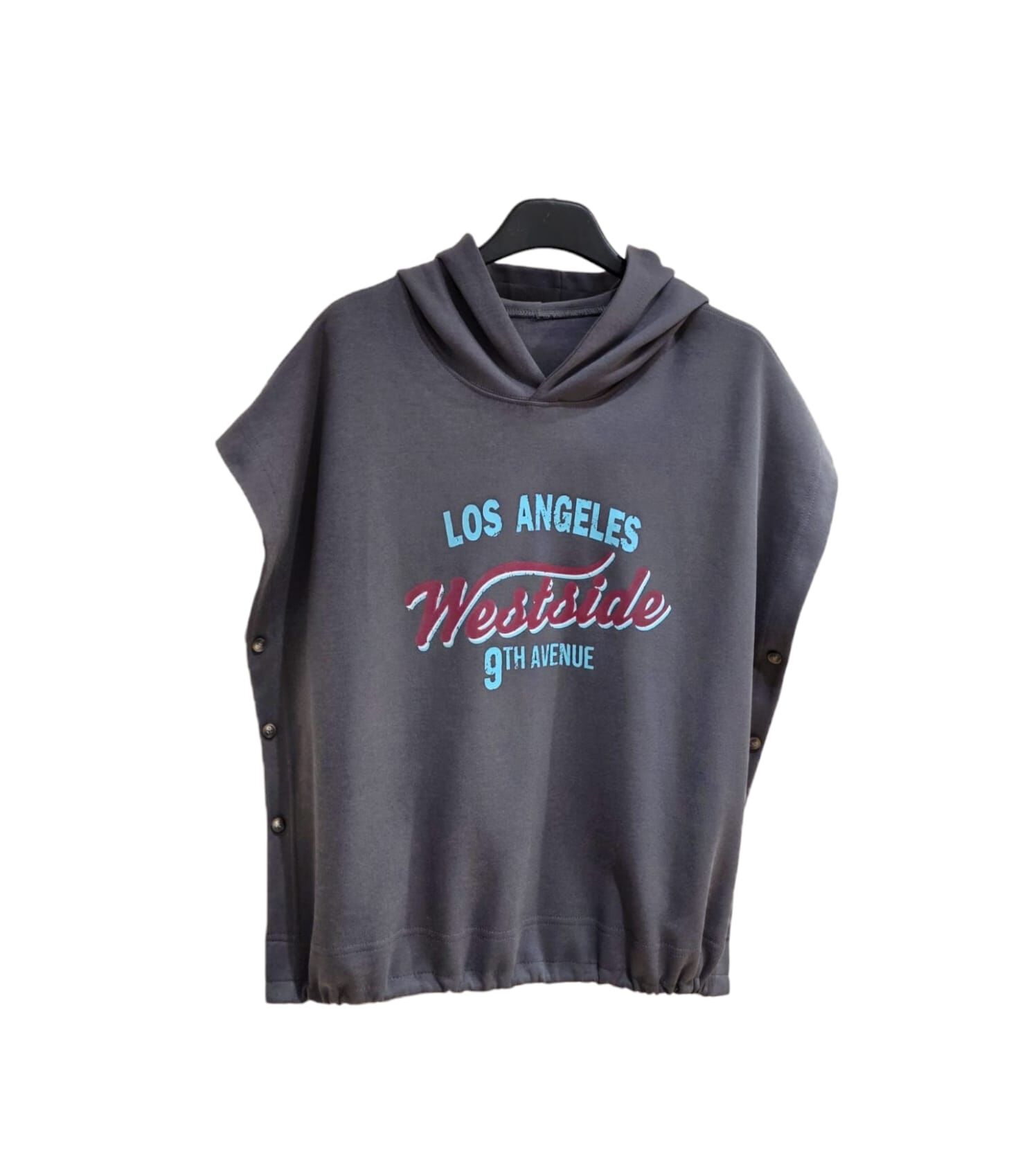 A16 #23513 則骨鈕扣有帽印字Top - 灰色