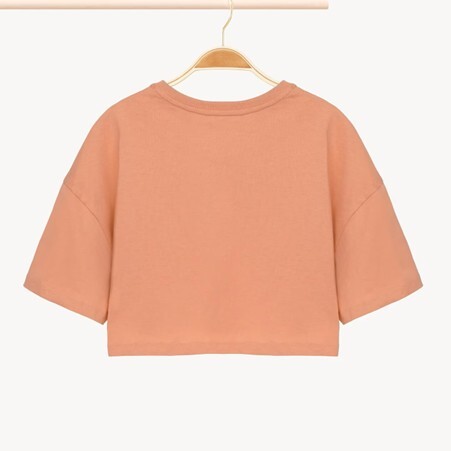 1FF0101-459 [CHLOE] Kids' Cropped Logo T-Shirt Apricot (SS26) #CH26SB2085943A (C-EU-E)