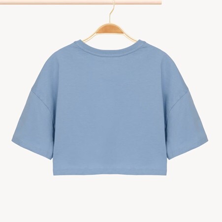 1FF0101-460 [CHLOE] Kids' Cropped Logo T-Shirt Blue Grey (SS26) #CH26SB20859821 (C-EU-E)